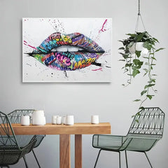 Street Graffiti Lip Canvas Art for Home Decor