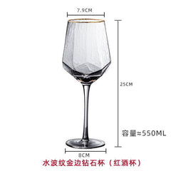 Wholesale Nordic Vintage Hammered Glass Wine Goblet