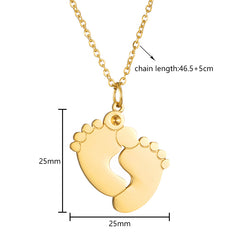 Custom Engraved Stainless Steel Footprint Necklace