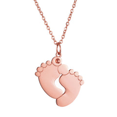 Custom Engraved Stainless Steel Footprint Necklace