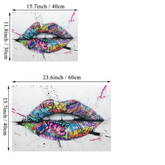 Street Graffiti Lip Canvas Art for Home Decor